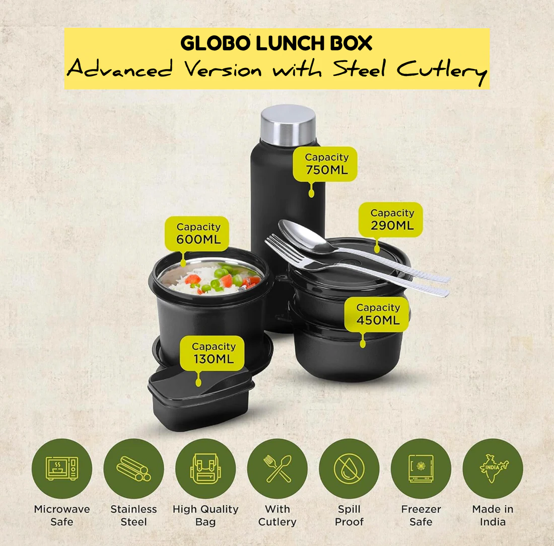 5-in-1 Executive Lunch Set with Bottle & Cutlery