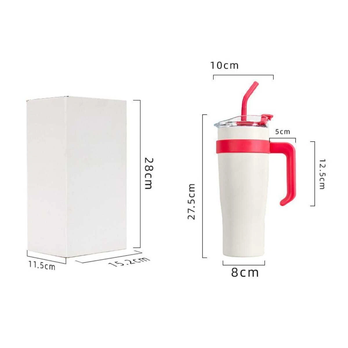 Insulated Coffee Tumblers With Handle And Straw (1200 ML)
