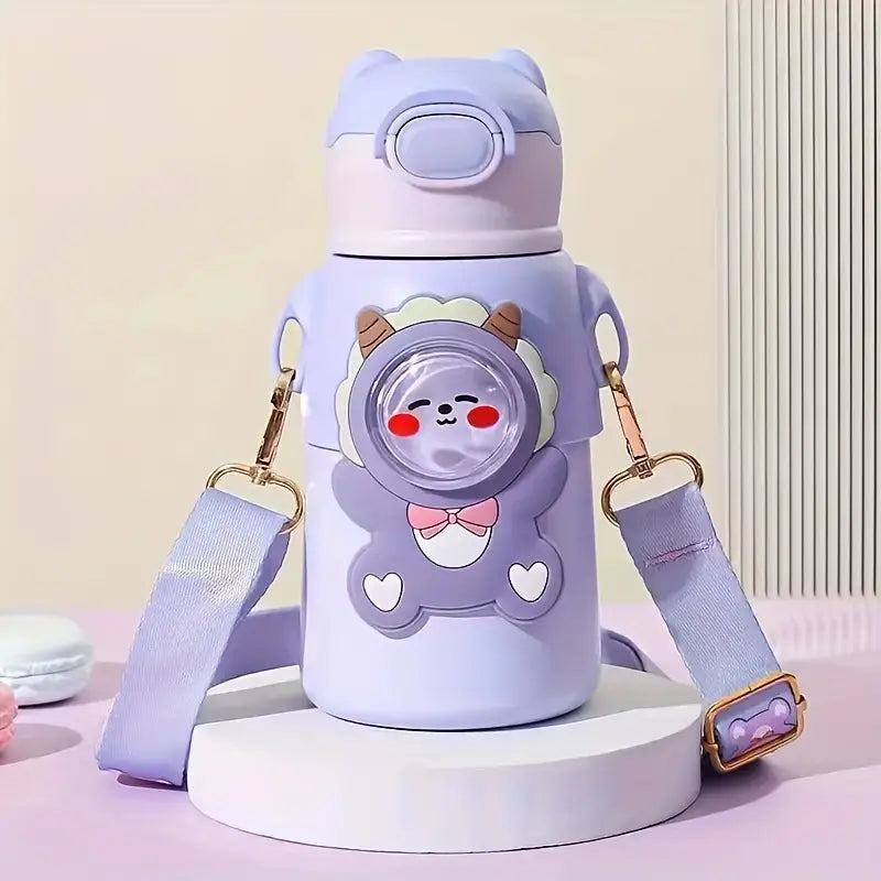 Cute Animal Theme Stainless Steel Water Bottle for Kids - 500 Ml