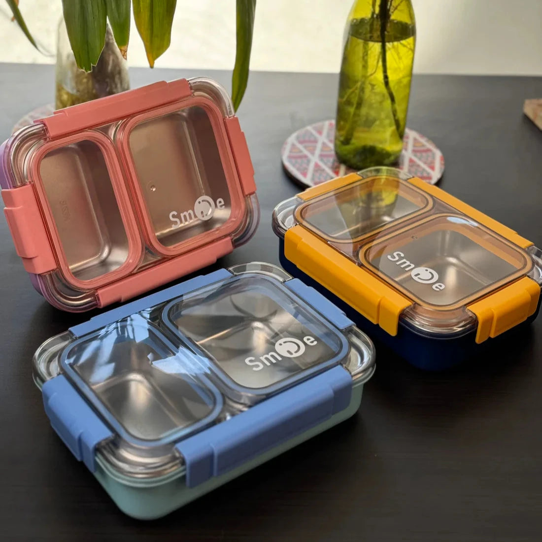 Leakproof 2 Grid Lunch Boxes for Kids & Adults