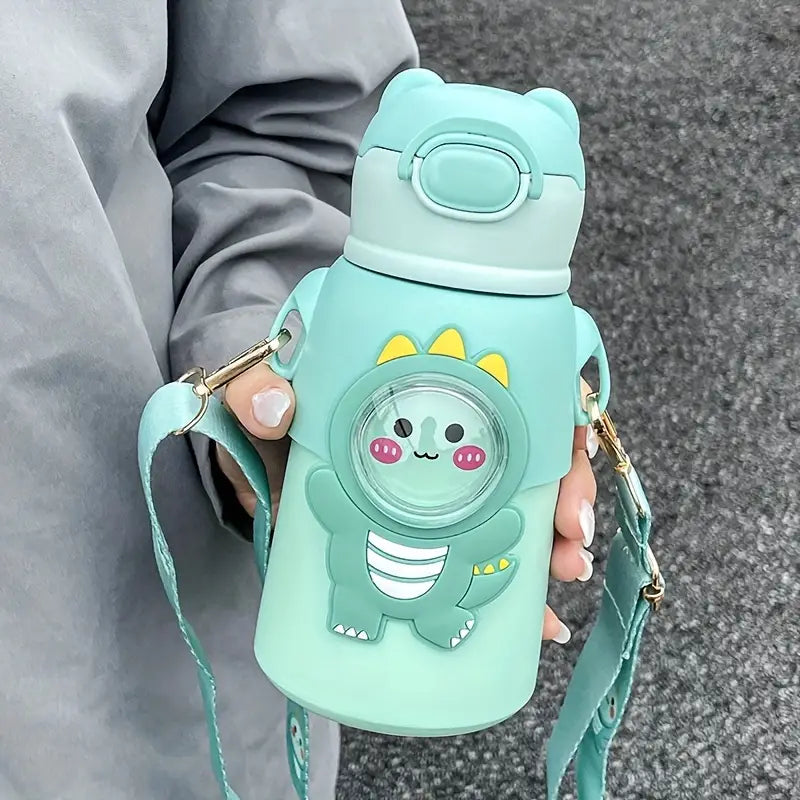 Cute Animal Theme Stainless Steel Water Bottle for Kids - 500 Ml