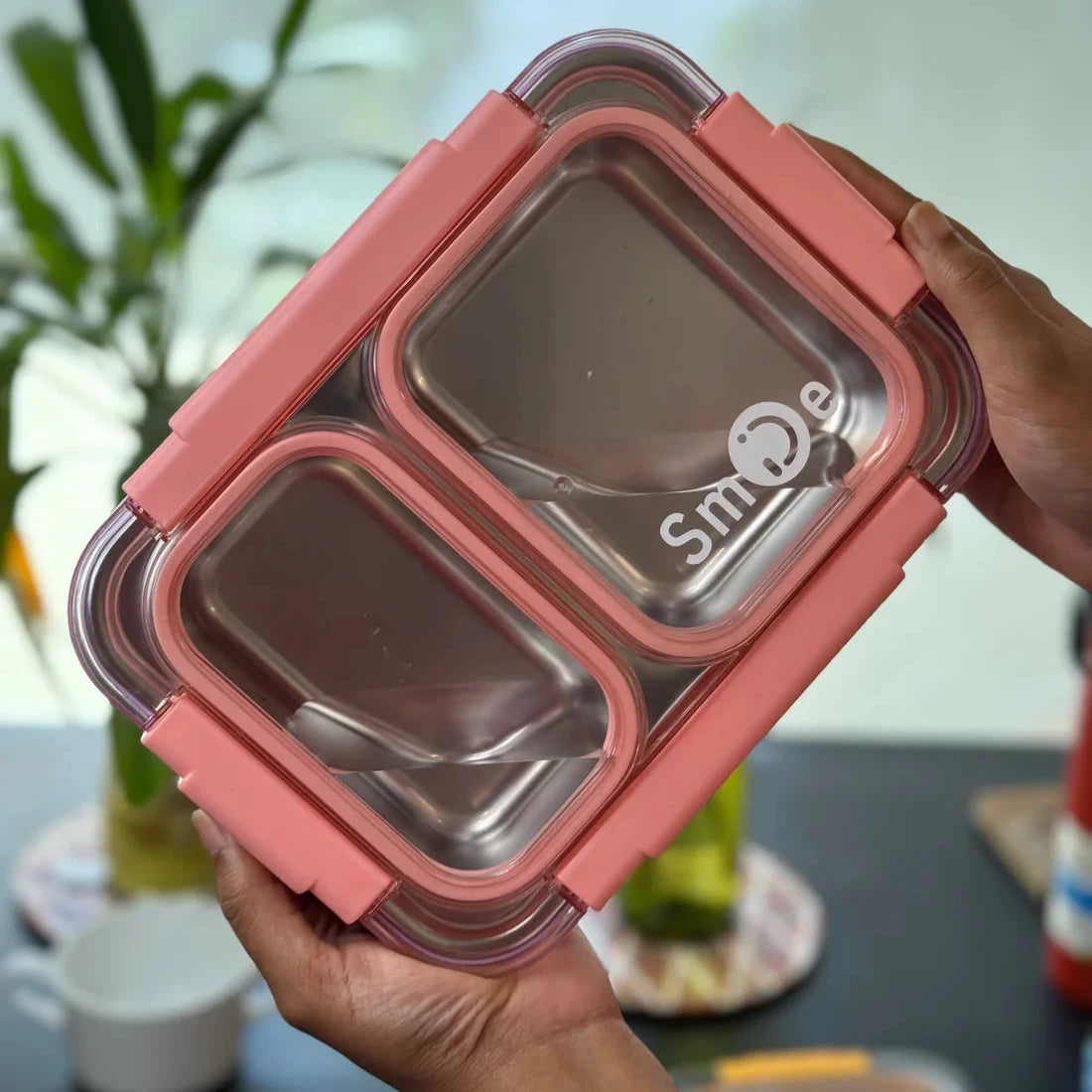 Pink Leakproof Lunch Box for School & Office