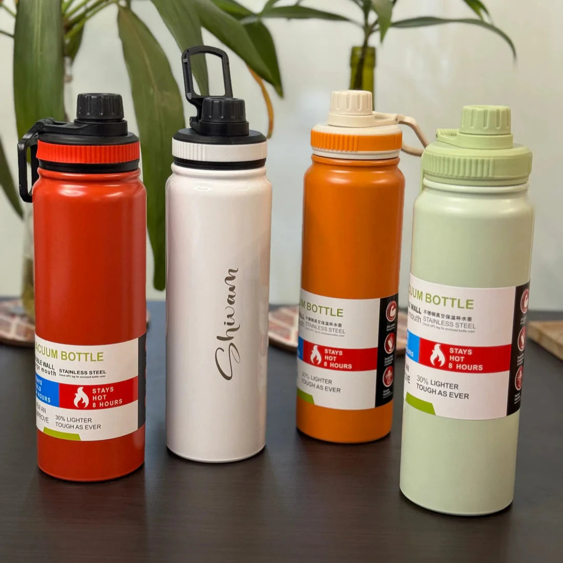 Stainless Steel Water Bottle with Name Engraved in 4 Colours