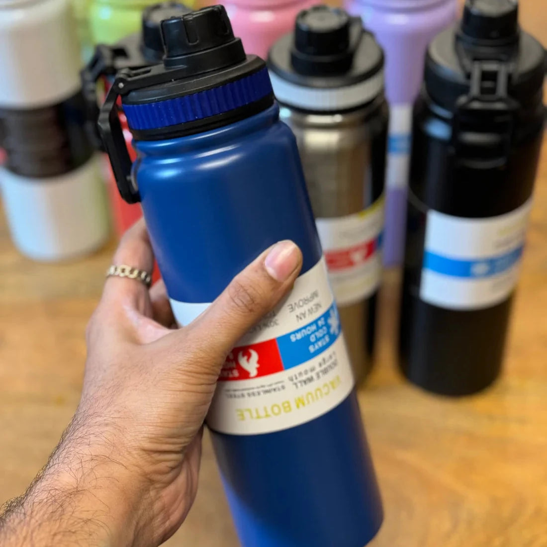 Stainless Steel Blue Bottle for Office, School Gym n Travel