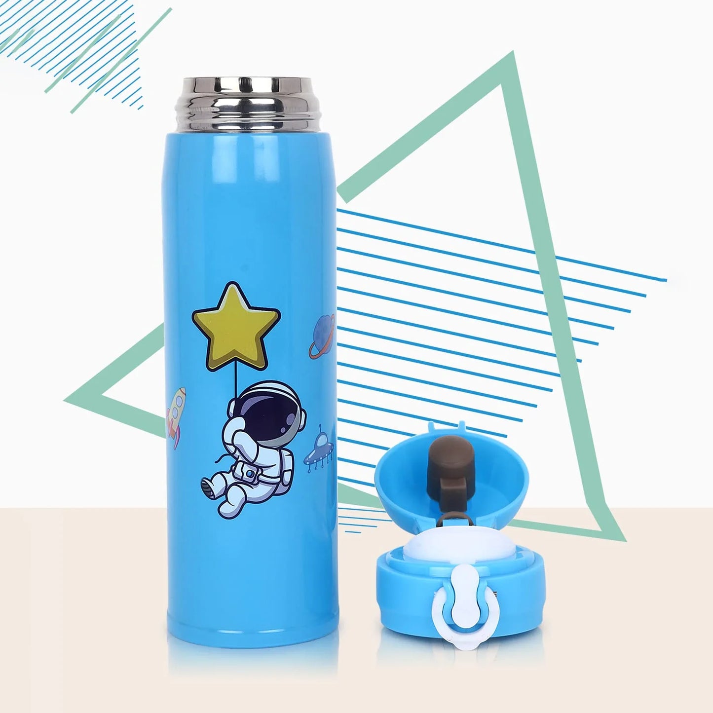 Space Theme Sipper Stainless Steel Water Bottle - 500 ML