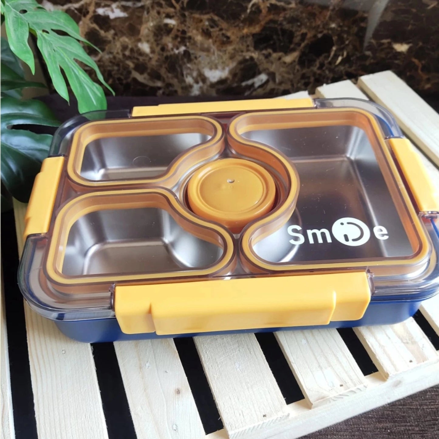 Leak - Resistant Lunch Bento Box (4 Grid) with Bowl