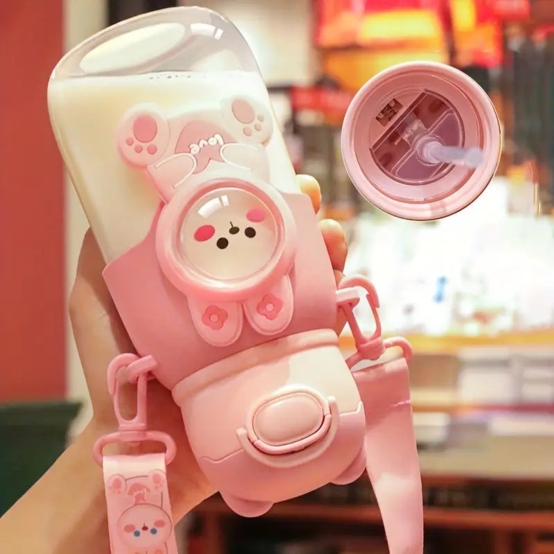 Cute Animal Theme Stainless Steel Water Bottle for Kids - 500 Ml