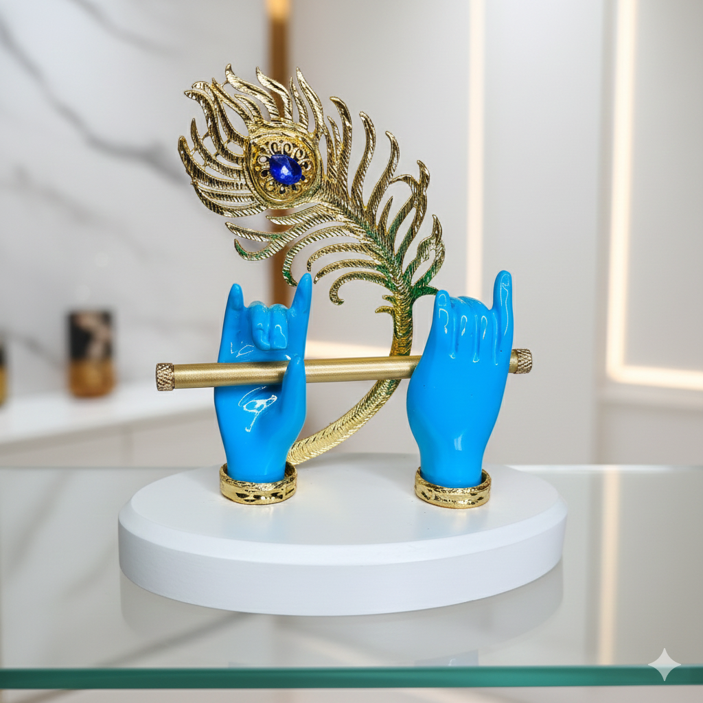 Lord Krishna Hand with Flute 24k Gold Plated