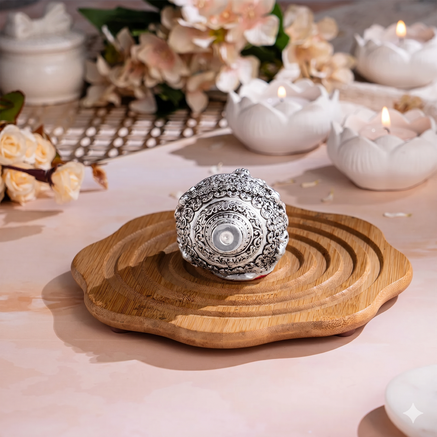 Silver Plated Ganesh Shankh (Conch)