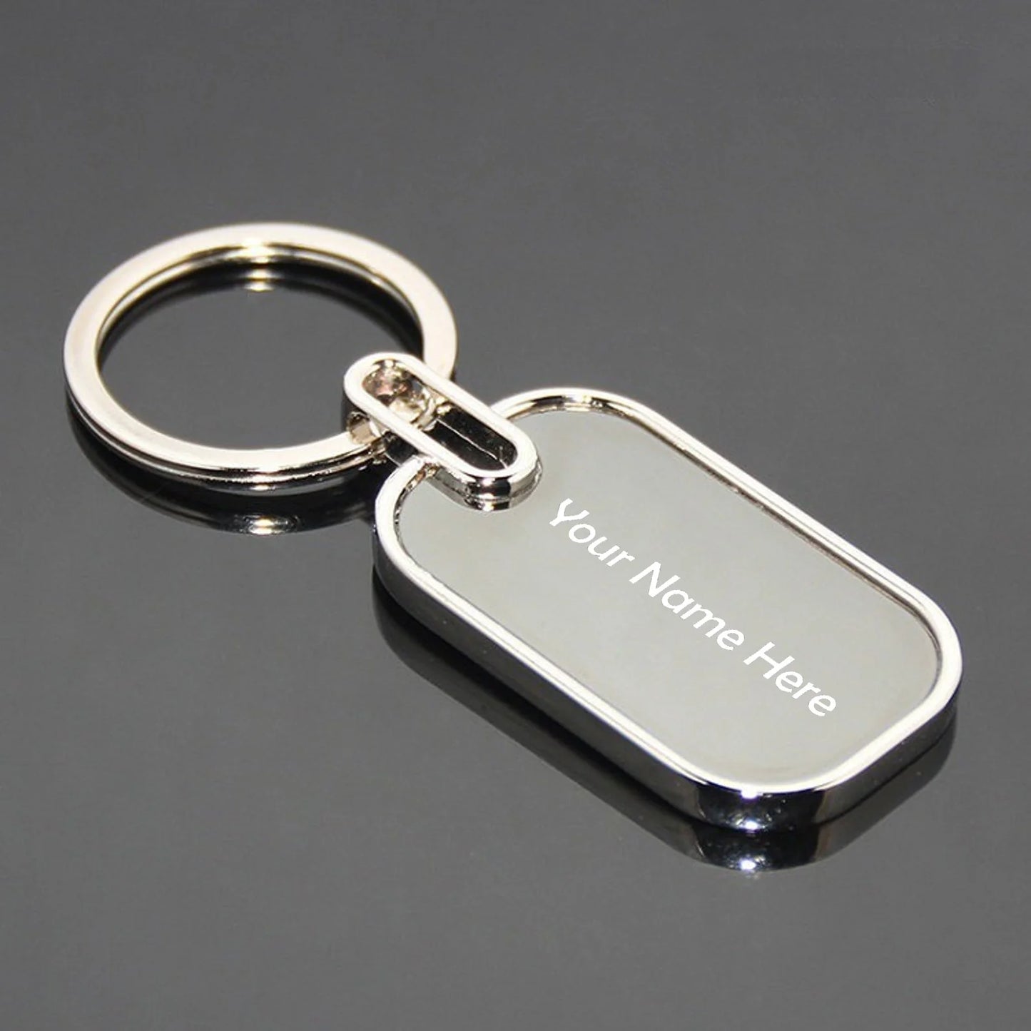 Personalized Oval Metal Keychain