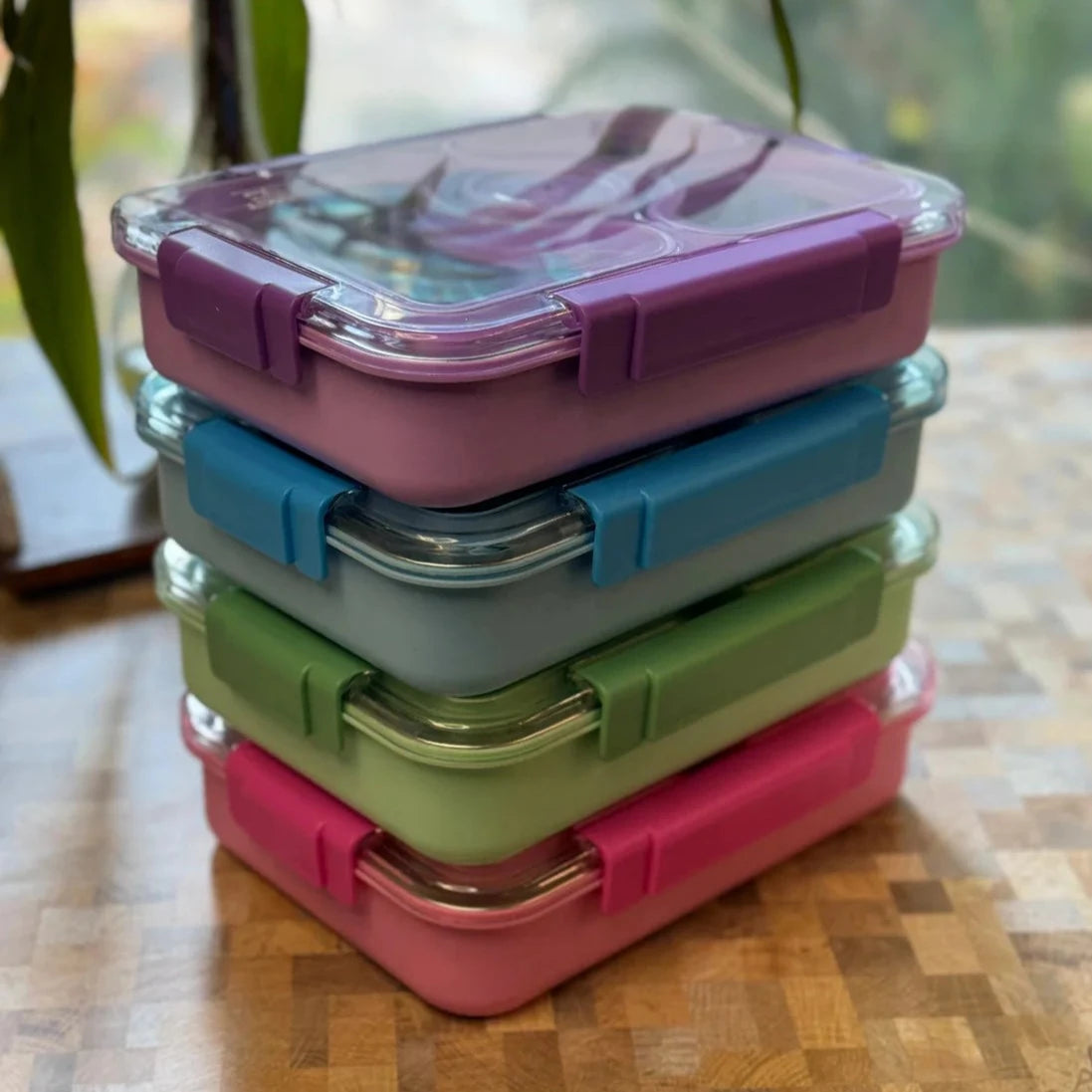 Leak - Resistant Lunch Bento Box (4 Grid) with Bowl