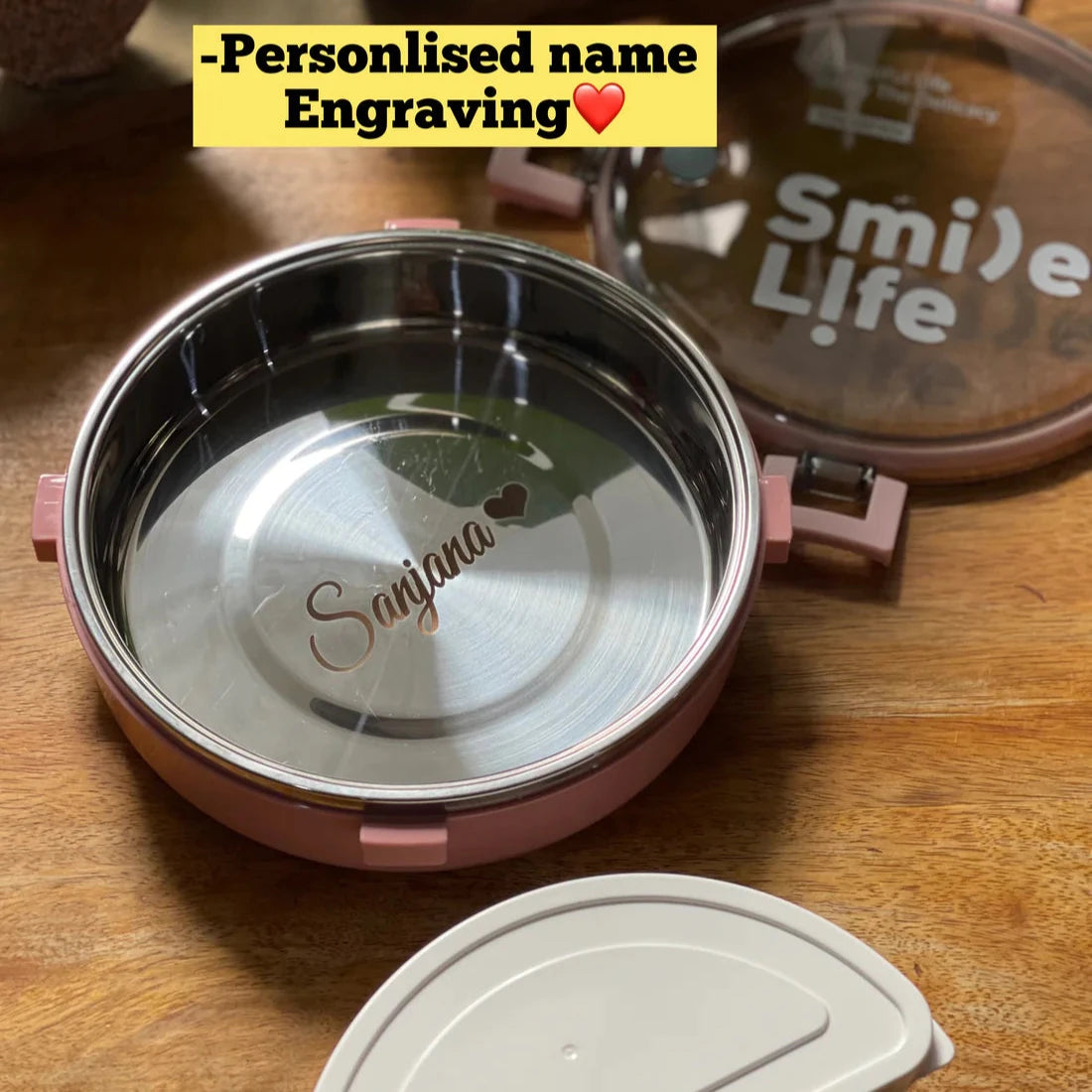 Name Engraving or Personalisation Available for Stainless Steel Lunch Box
