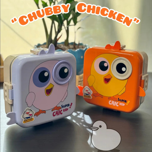 Kid's Favourite Double Decker Stainless Steel Lunch Box in Orange n Purple Colours