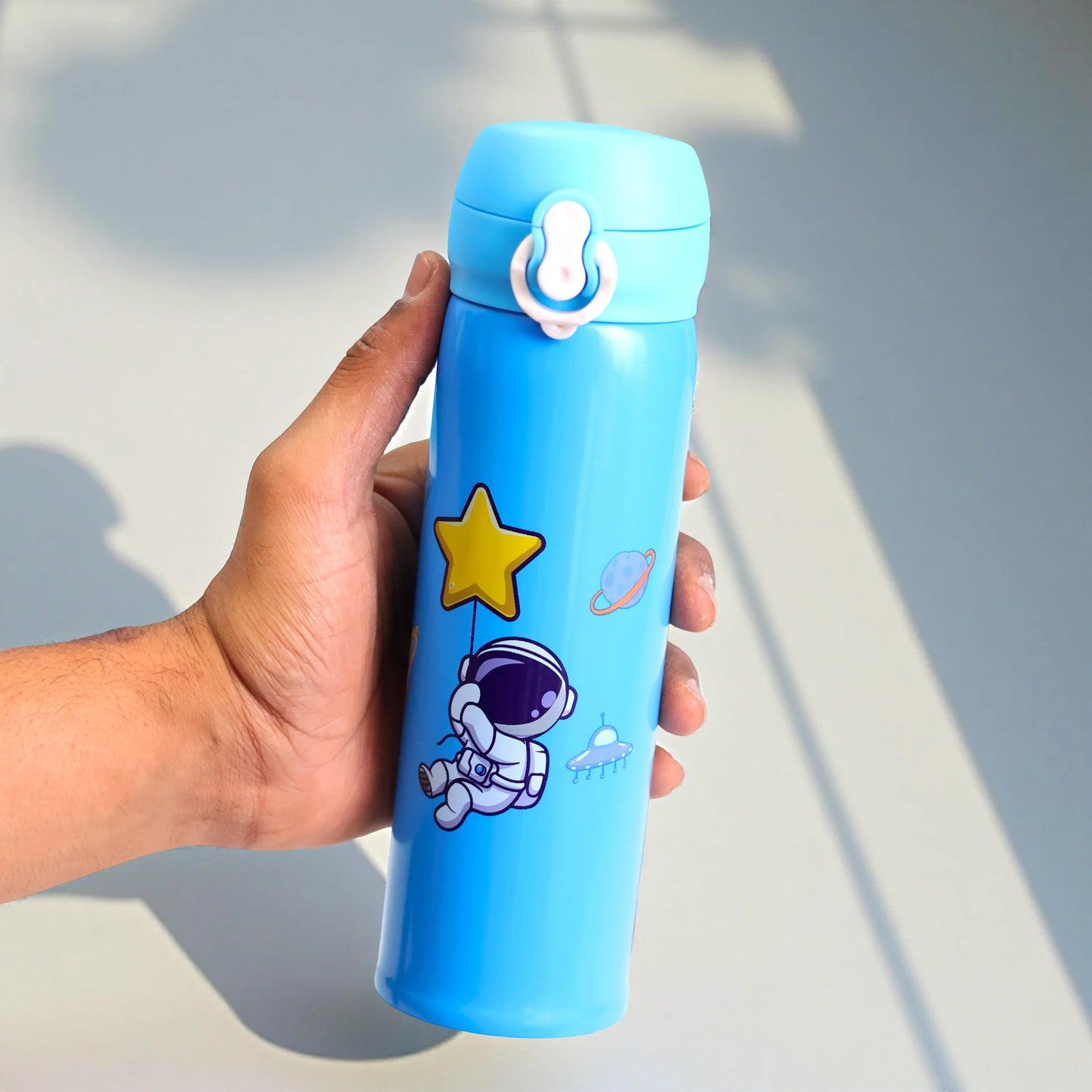 Space Theme Sipper Stainless Steel Water Bottle - 500 ML