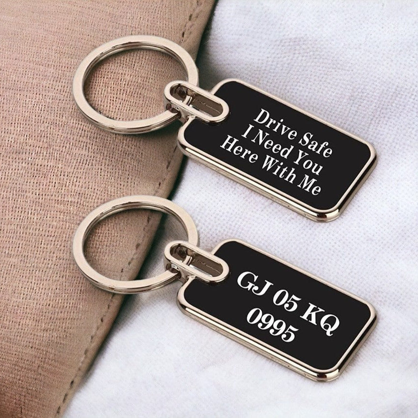 Personalized Oval Metal Keychain