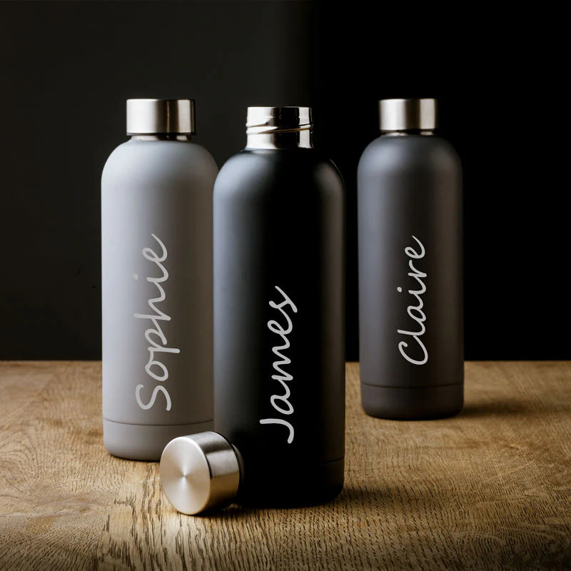Name Personalised & Engraved Hot & Cold Double Wall Stainless Steel Water Bottle