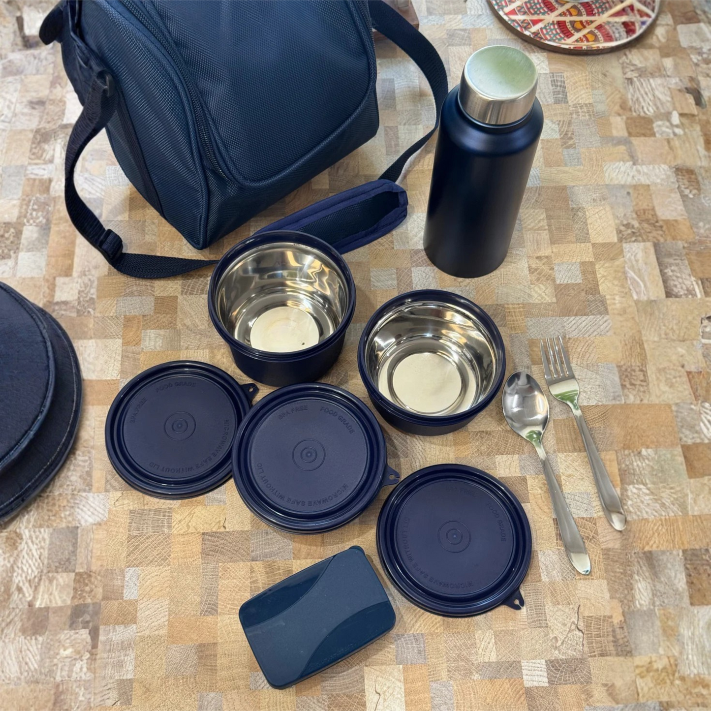 5-in-1 Executive Lunch Set with Bottle & Cutlery