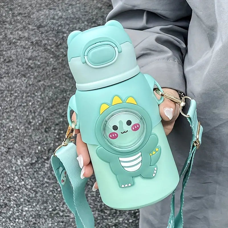 Cute Animal Theme Stainless Steel Water Bottle for Kids - 500 Ml