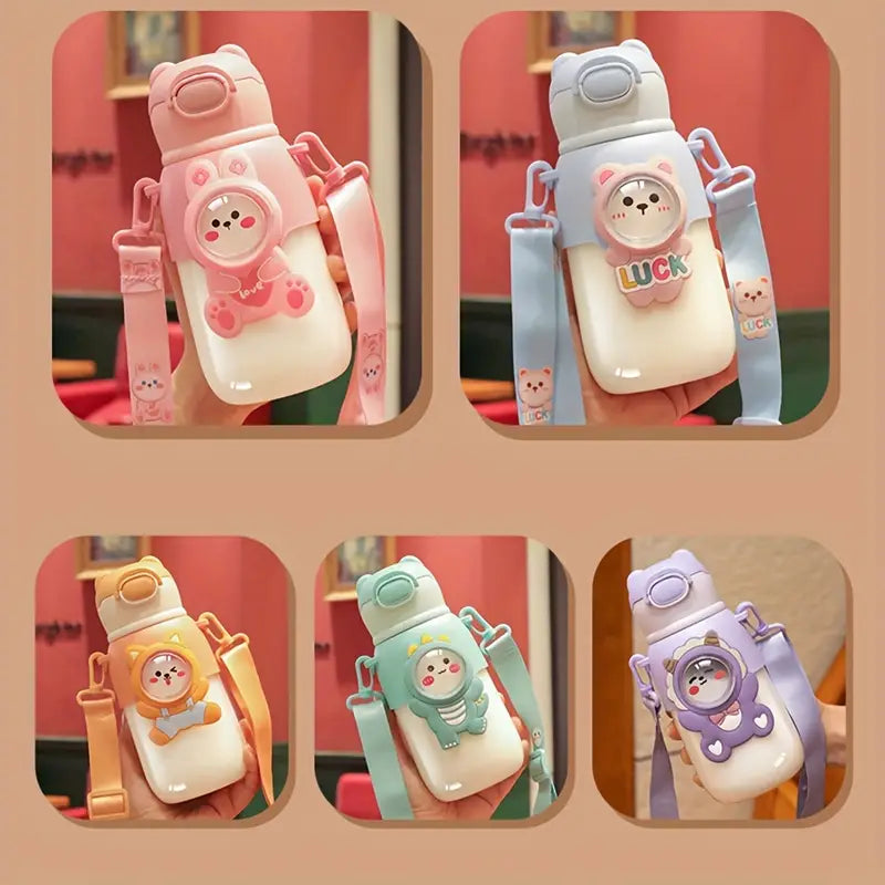 Cute Animal Theme Stainless Steel Water Bottle for Kids - 500 Ml