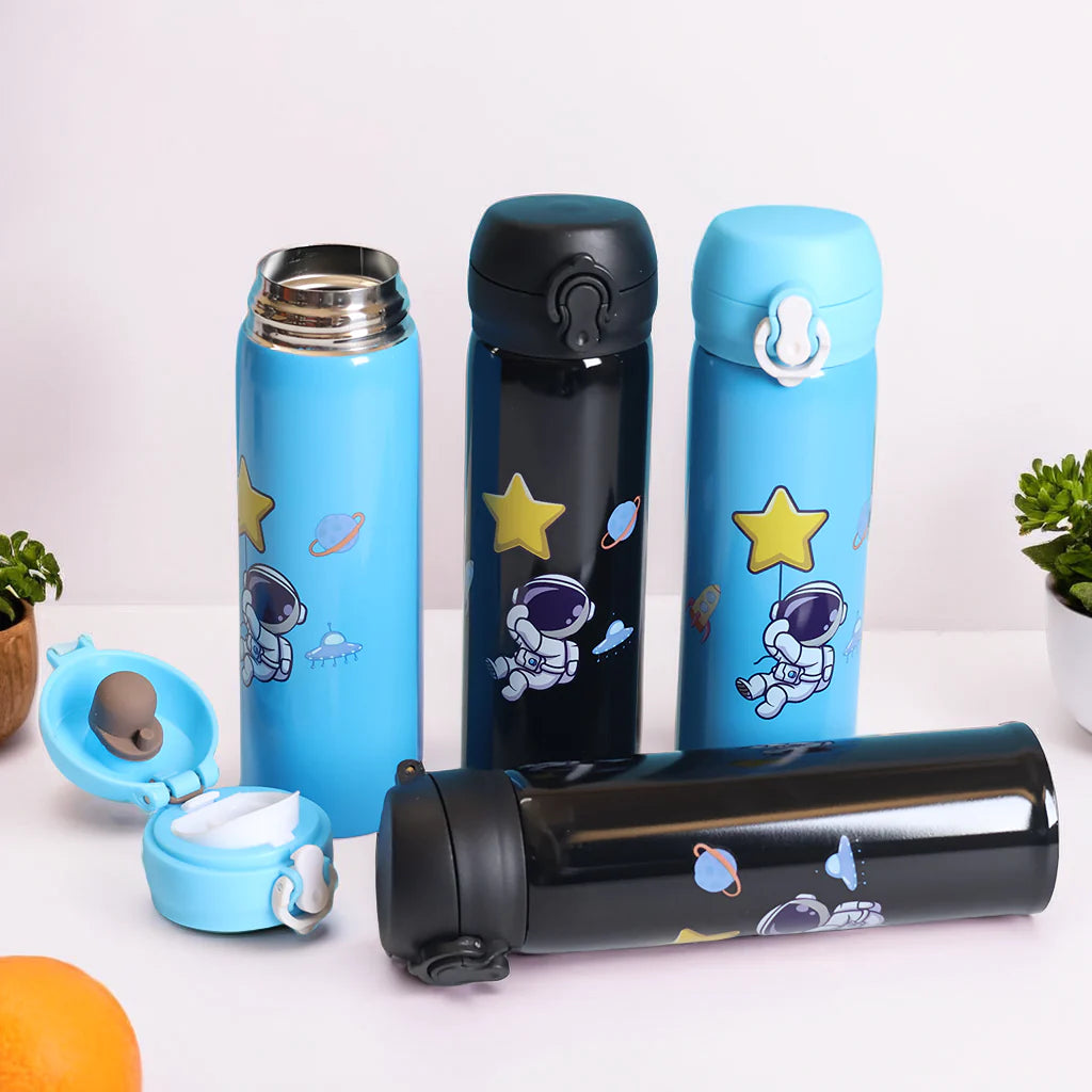 Space Theme Sipper Stainless Steel Water Bottle - 500 ML