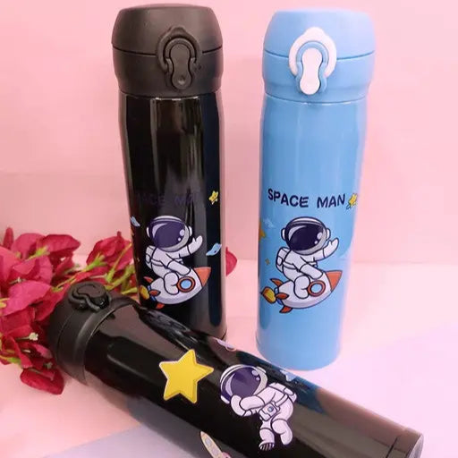 Space Theme Sipper Stainless Steel Water Bottle - 500 ML