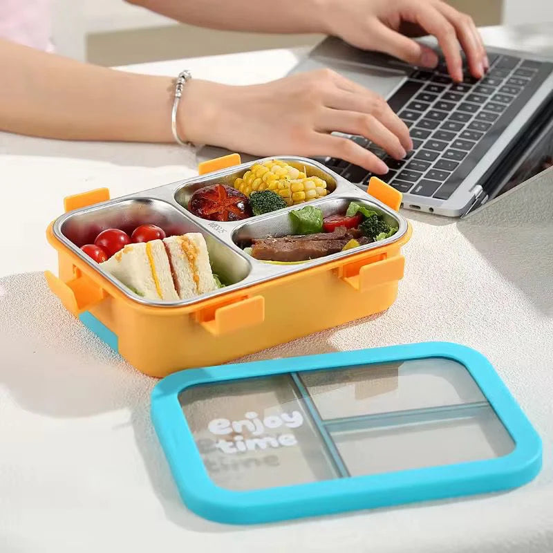 MealJoy Stainless Steel Bento Lunch Box (3 Grid) - 100% Leakproof