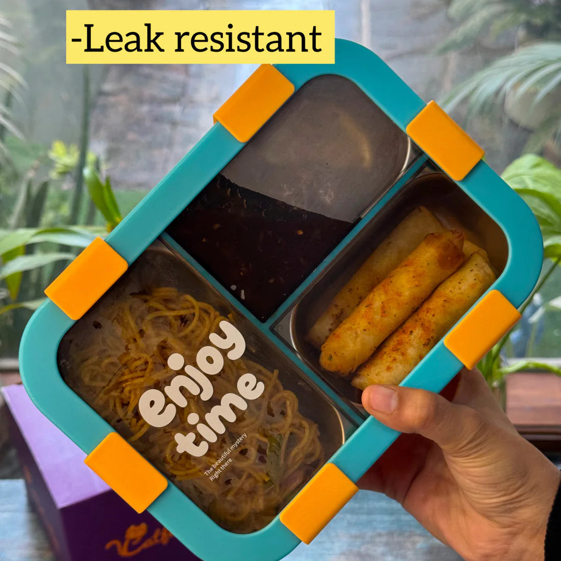 MealJoy Stainless Steel Bento Lunch Box (3 Grid) - 100% Leakproof