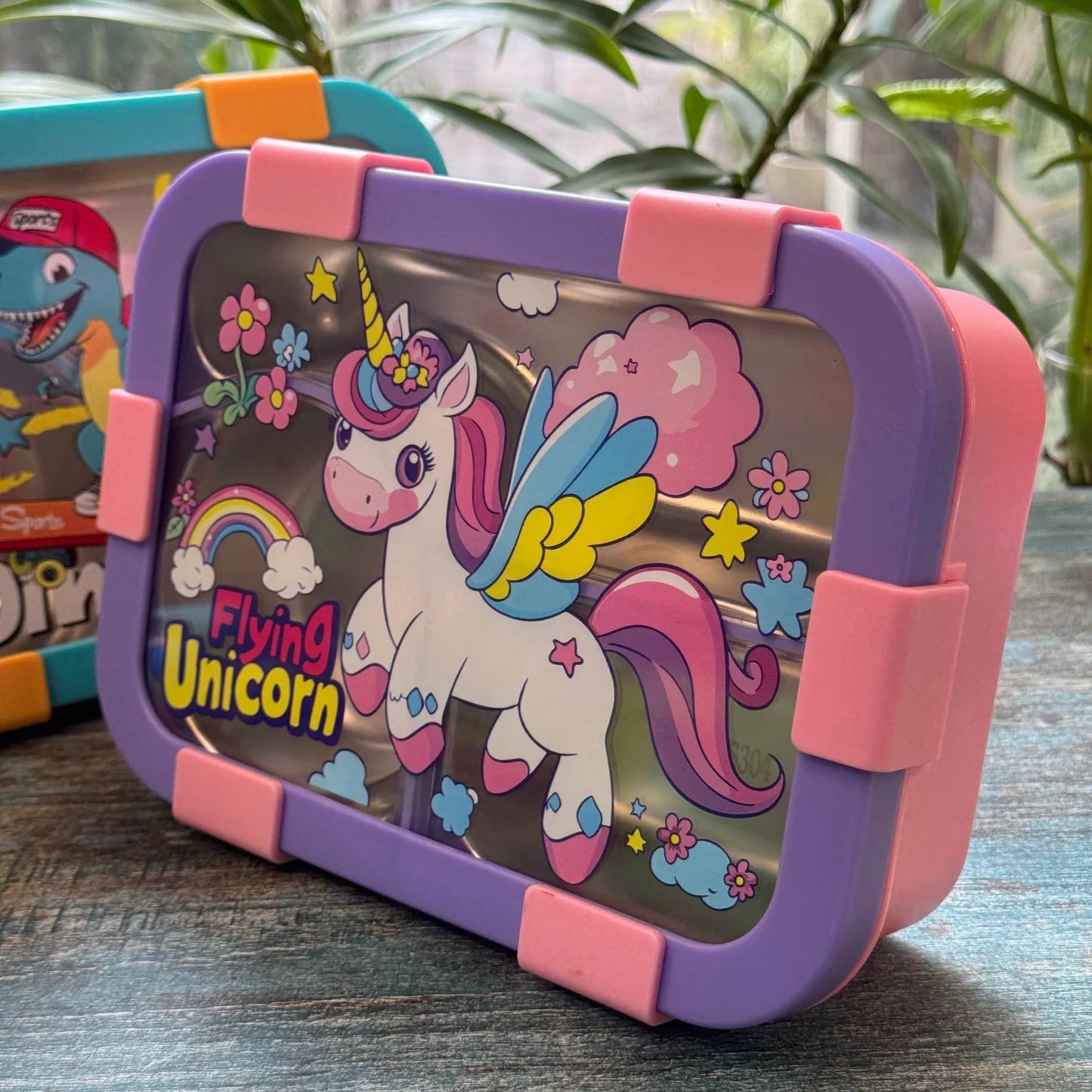 YumYum Stainless Steel Bento Lunch Box (3 Grid) - 100% Leakproof