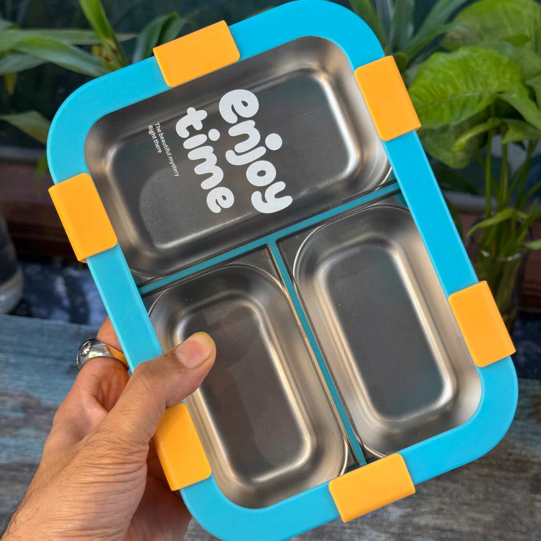MealJoy Stainless Steel Bento Lunch Box (3 Grid) - 100% Leakproof