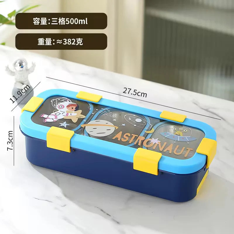 Yum Yum Sleek Stainless Steel Bento Lunch Box (3 Grid) - 100% Leakproof