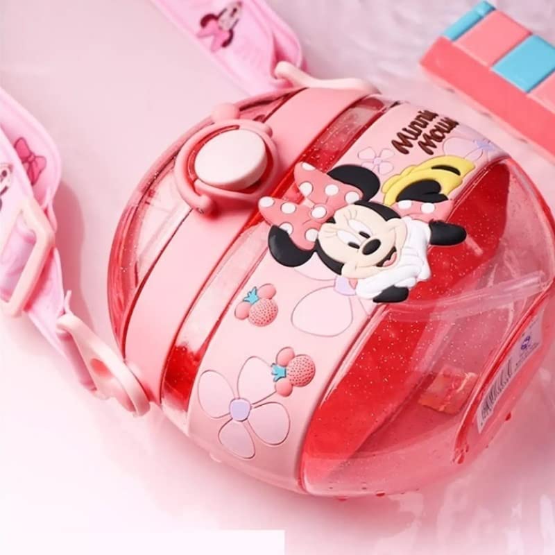 Donut Shape Micky & ilsa Theme Water Bottle for Kids - 450 Ml