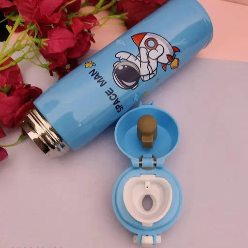 Space Theme Sipper Stainless Steel Water Bottle - 500 ML