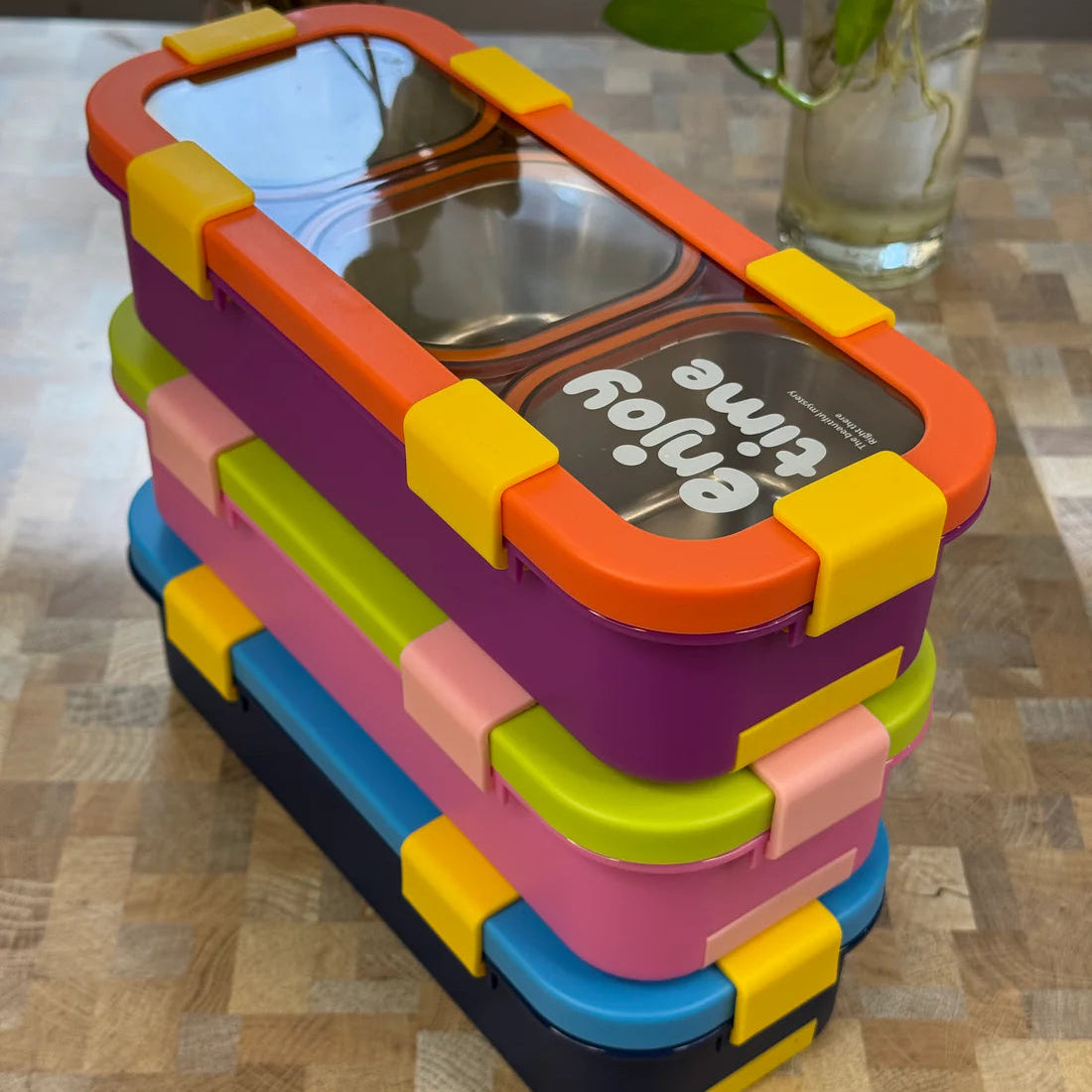 MealJoy Sleek Stainless Steel Bento Lunch Box (3 Grid) - 100% Leakproof