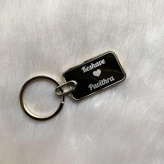 Personalized Oval Metal Keychain