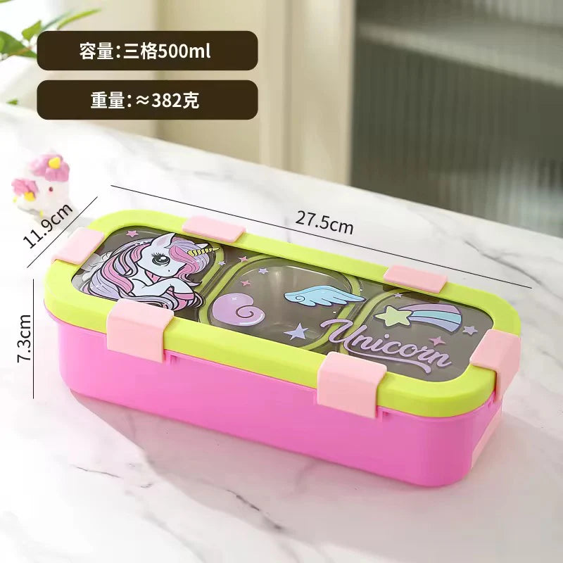 Yum Yum Sleek Stainless Steel Bento Lunch Box (3 Grid) - 100% Leakproof