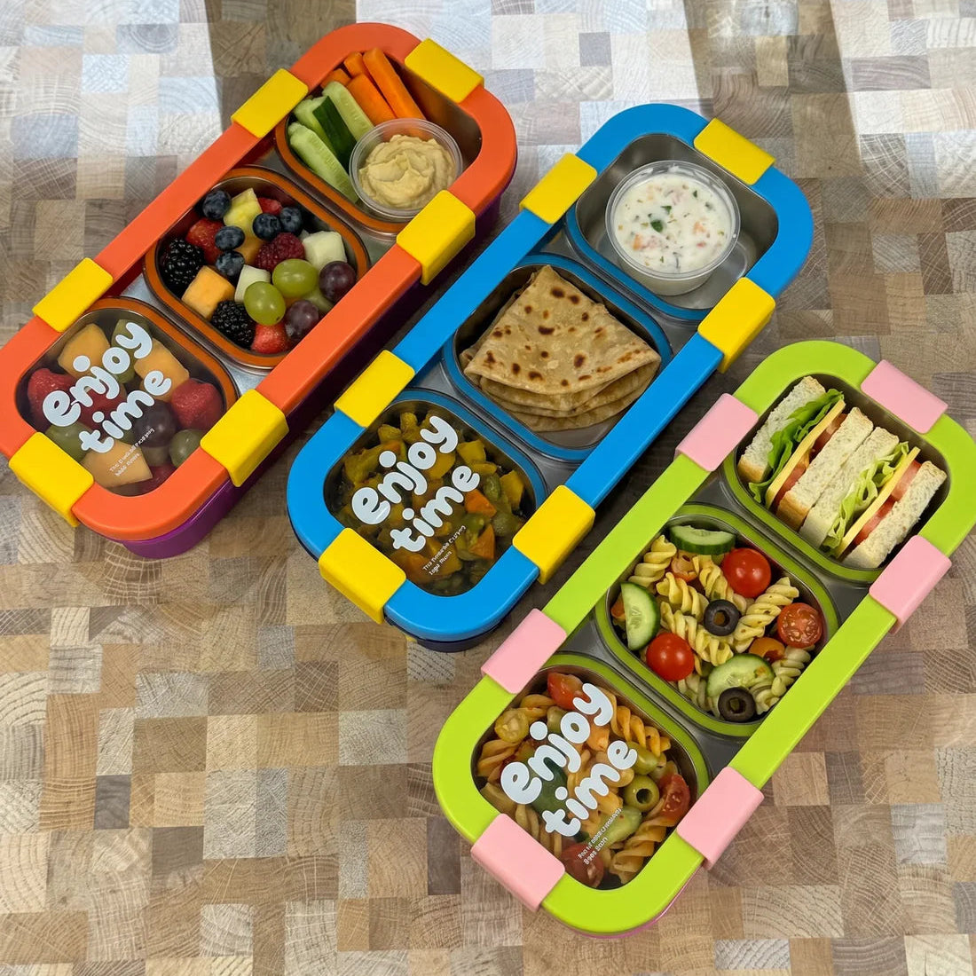 MealJoy Sleek Stainless Steel Bento Lunch Box (3 Grid) - 100% Leakproof
