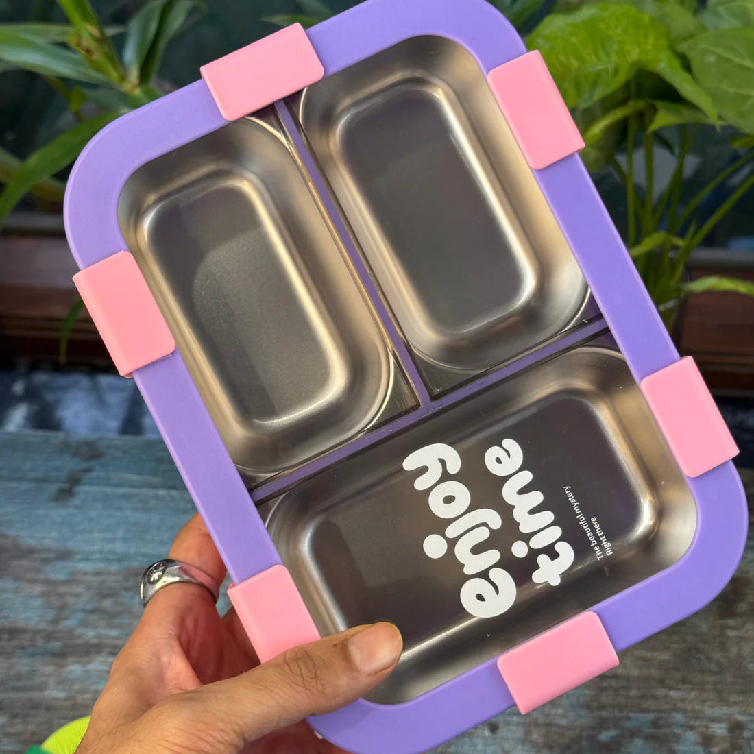 MealJoy Stainless Steel Bento Lunch Box (3 Grid) - 100% Leakproof