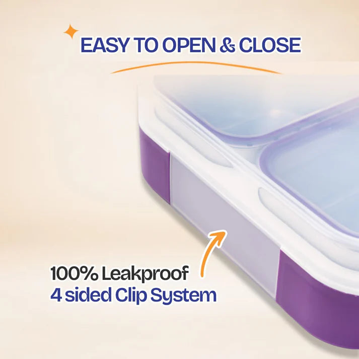 Pure Meal 4 Compartment Stainless Steel Bento Lunch Box with Bag