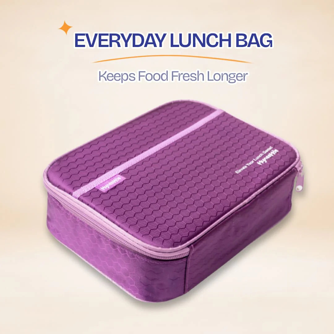 Pure Meal 4 Compartment Stainless Steel Bento Lunch Box with Bag