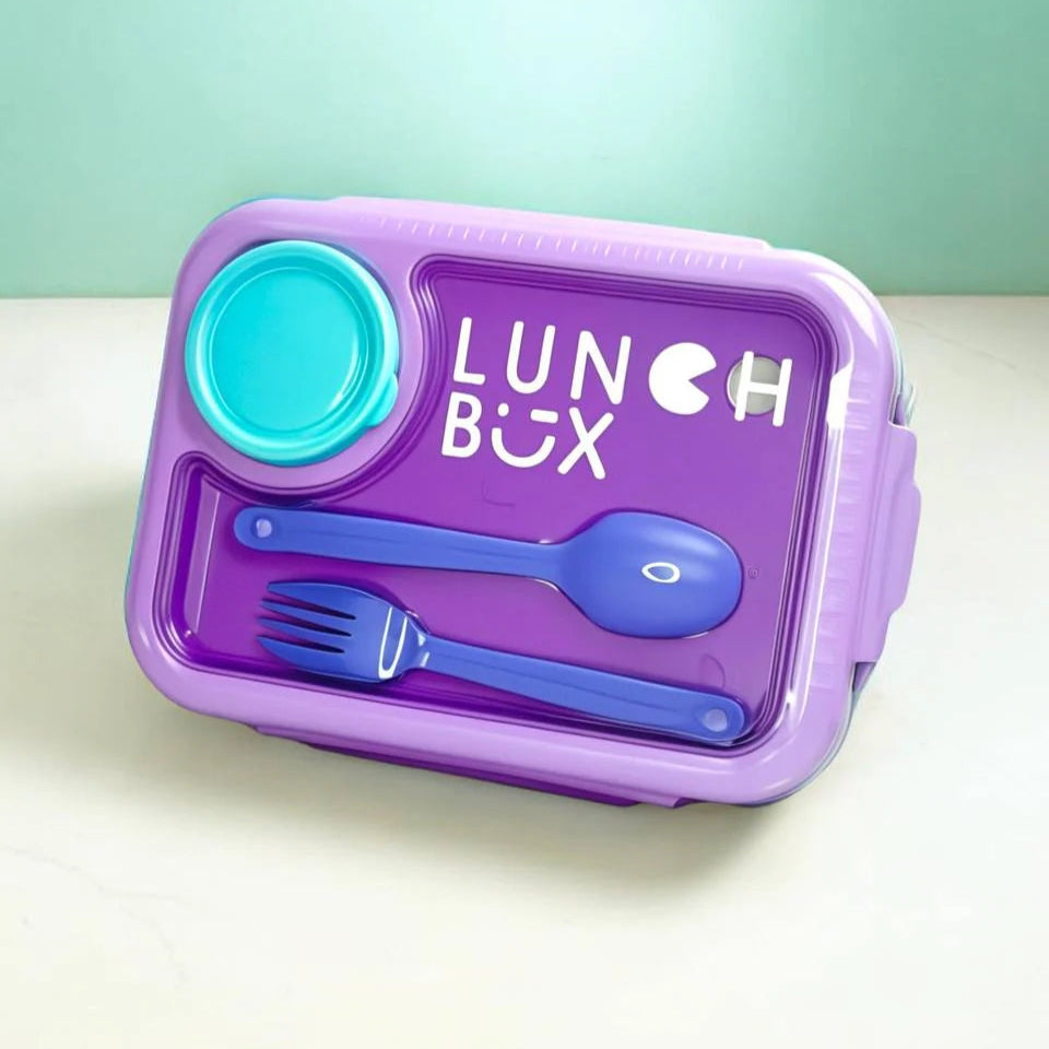 Healthy Meal (3 Grid) Stainless Steel Bento Lunch Box - Leakproof
