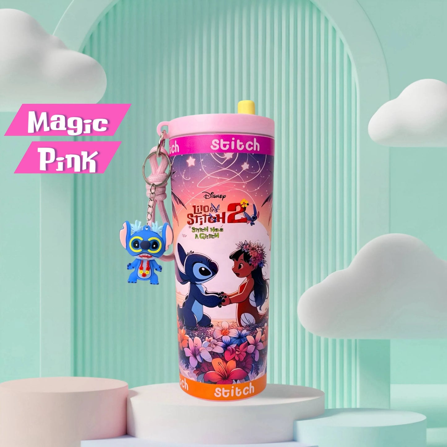 Disney Stitch Fun Print Kids Steel Tumbler - 650 ML