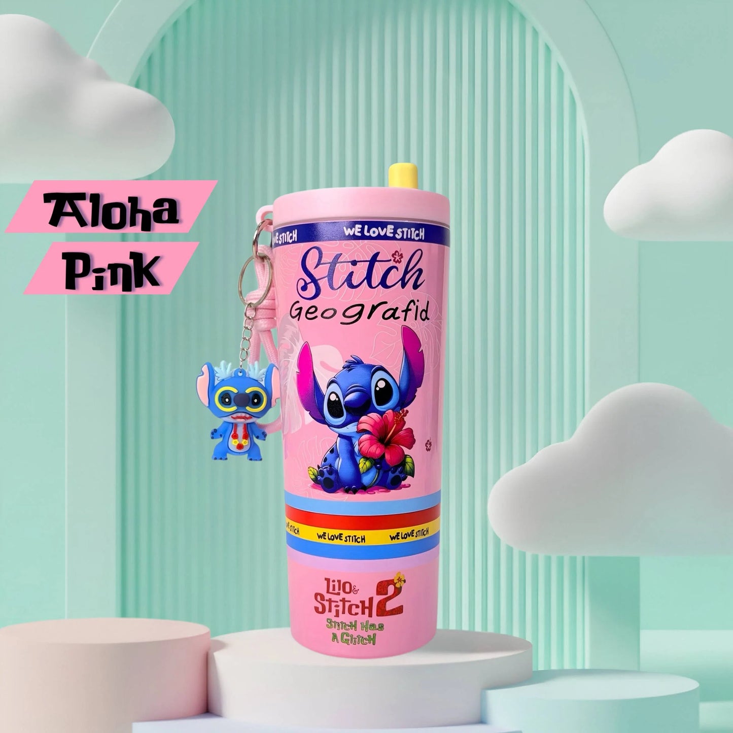 Disney Stitch Fun Print Kids Steel Tumbler - 650 ML