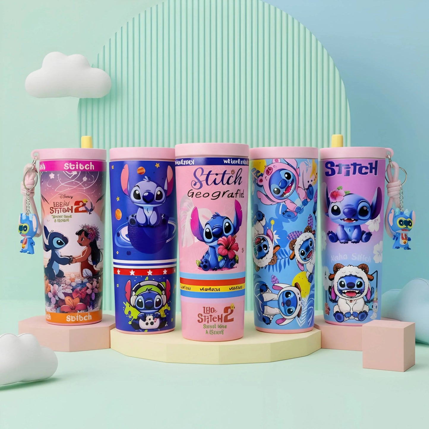 Disney Stitch Fun Print Kids Steel Tumbler - 650 ML