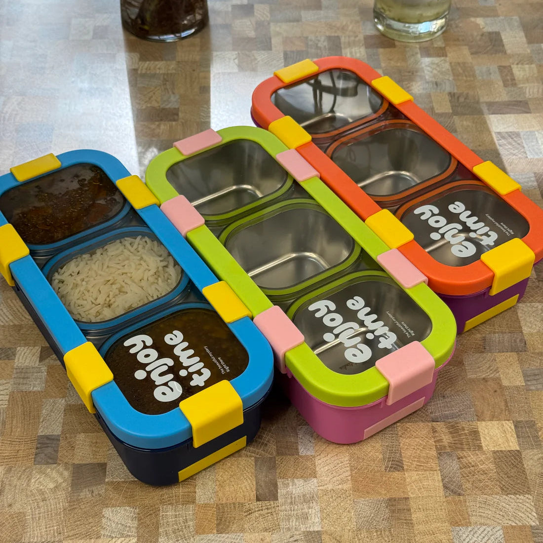 MealJoy Sleek Stainless Steel Bento Lunch Box (3 Grid) - 100% Leakproof