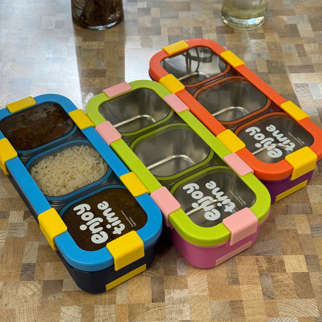 MealJoy Sleek Stainless Steel Bento Lunch Box (3 Grid) - 100% Leakproof