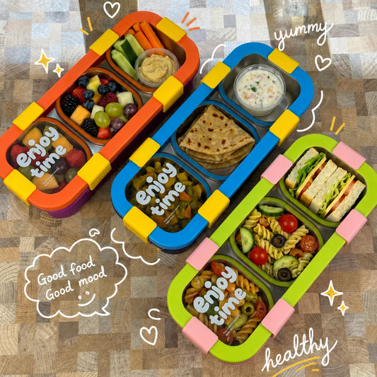 MealJoy Sleek Stainless Steel Bento Lunch Box (3 Grid) - 100% Leakproof