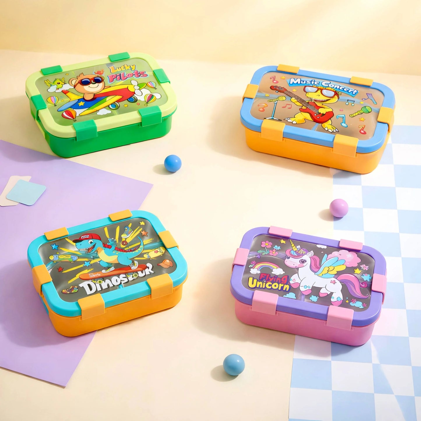 YumYum Stainless Steel Bento Lunch Box (3 Grid) - 100% Leakproof