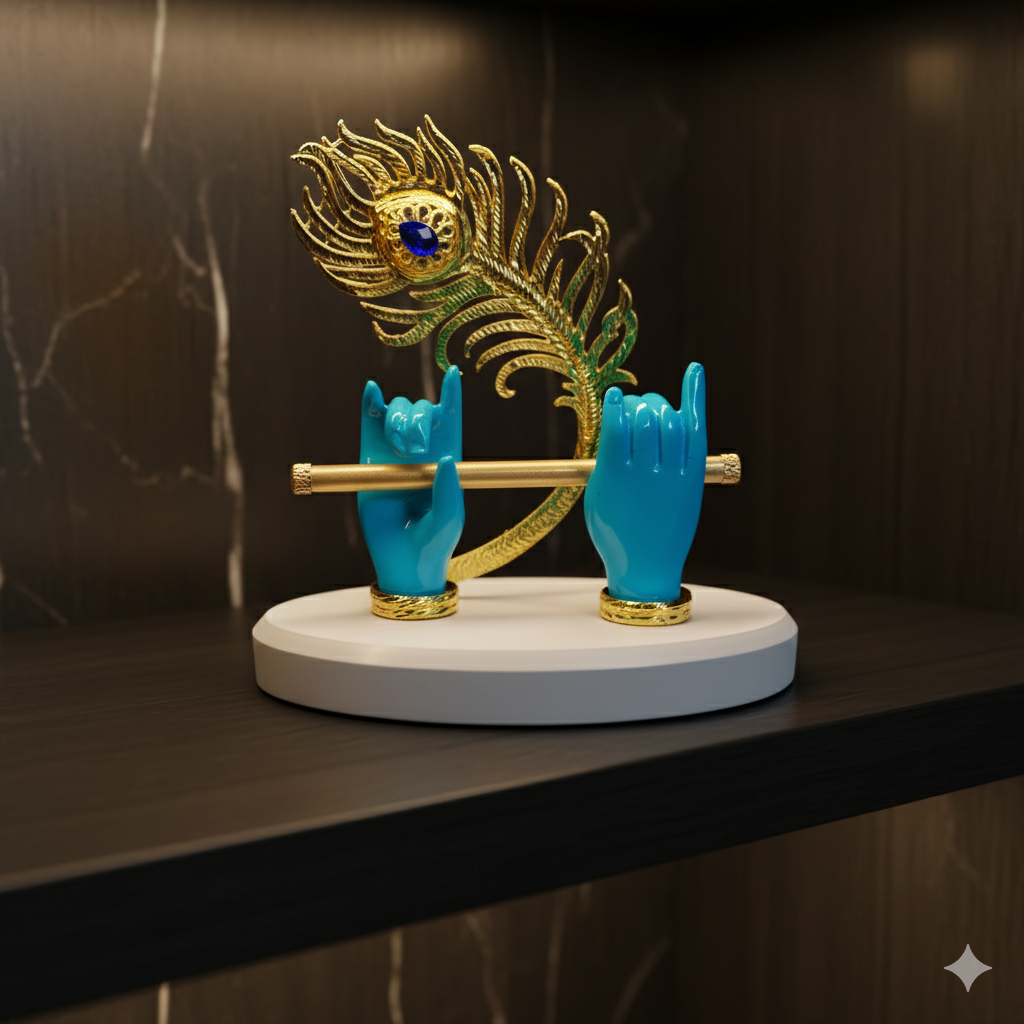 Lord Krishna Hand with Flute 24k Gold Plated