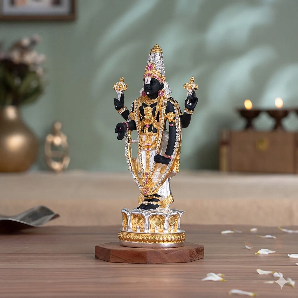 Gold & Silver Plated Tirupati Balaji (Venkateswara) Idol