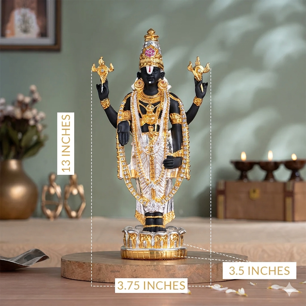 Gold & Silver Plated Tirupati Balaji (Venkateswara) Idol